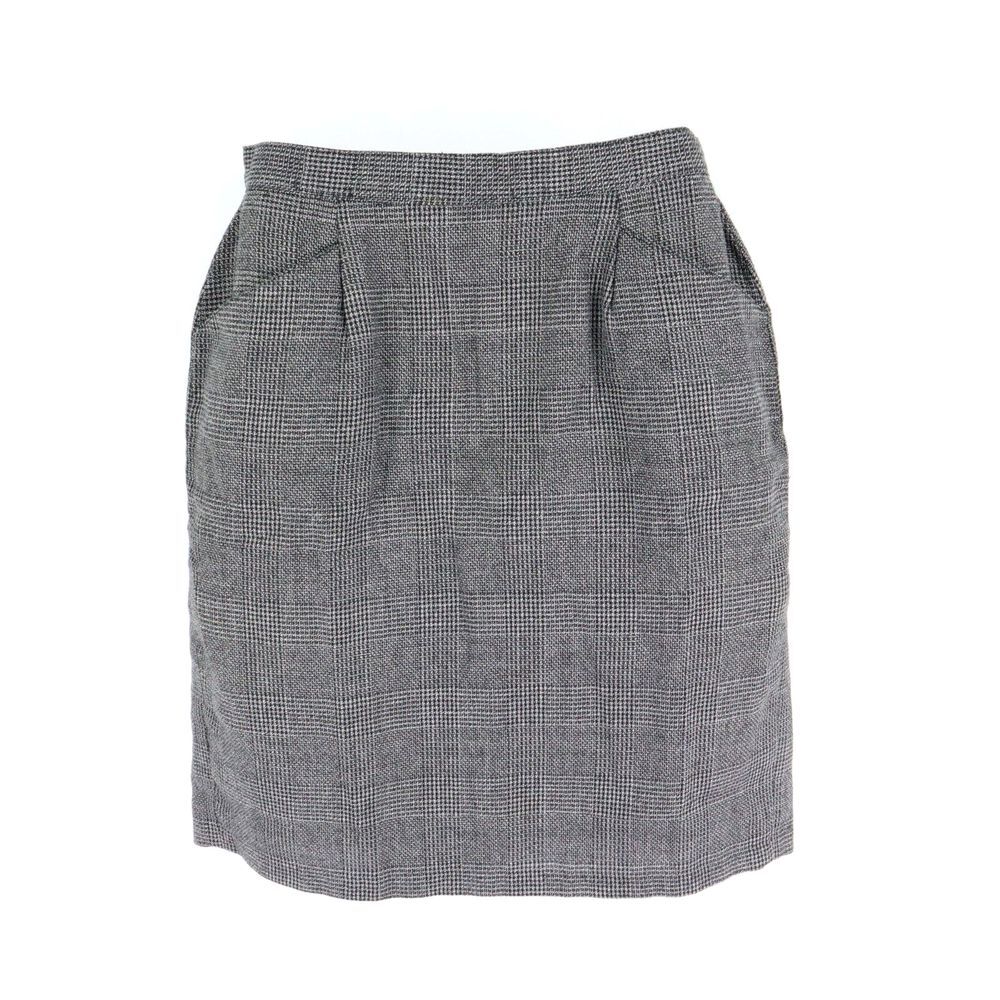 Moods by Krizia Pencil Skirt Womens Size 12 Black Checks Pockets Zip‎ Closure